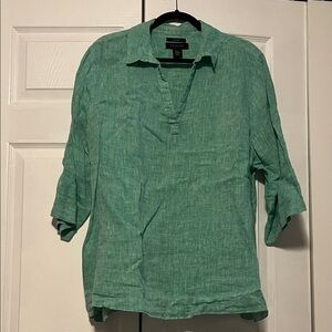 TAHARI 100% Linen Tunic Top